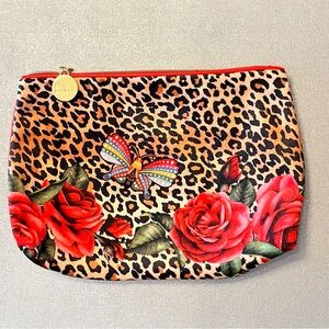 Estee Lauder Leopard Print & Butterfly Roses Soft Makeup Bag Cosmic/ Toiletry